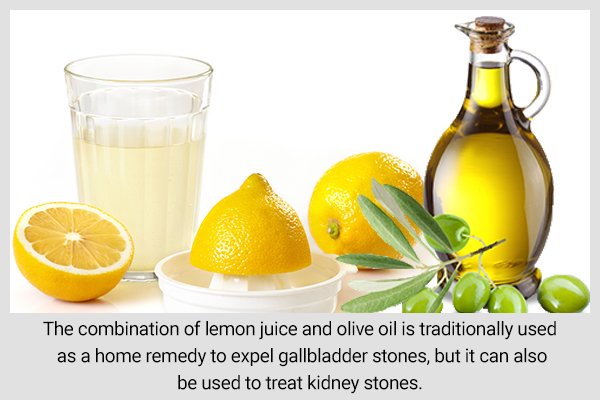 drinking a concoction of lemon juice and olive oil can prevent kidney stones