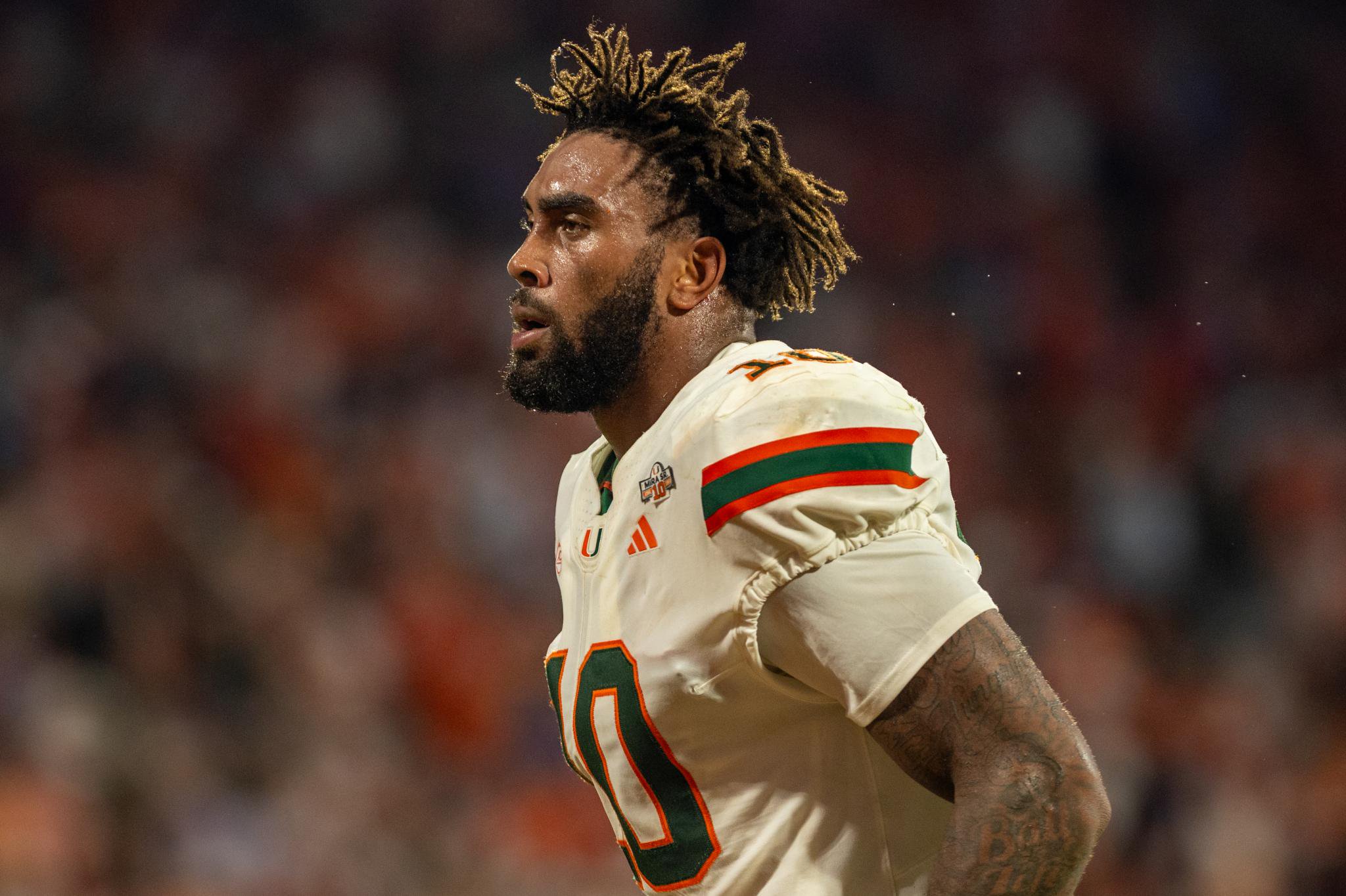 Damon Wilson II of the Miami Hurricanes during a game against the Clemson Tigers.