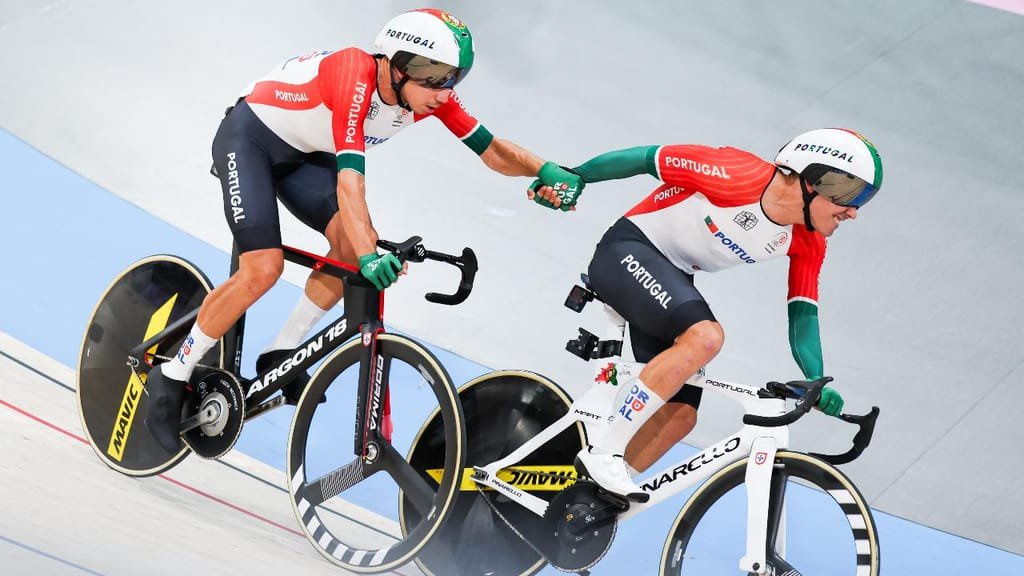 Iúri Leitão e Rui Oliveira campeões olímpicos no madison (JOSÉ SENA GOULÃO/Lusa)