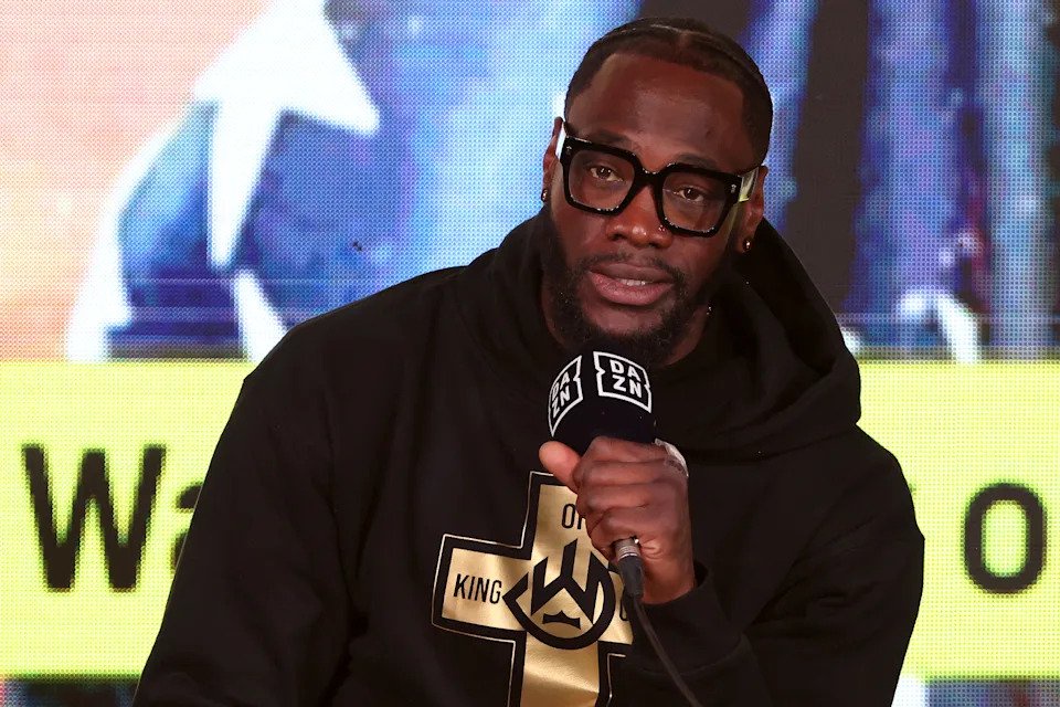 LONDON, ENGLAND - APRIL 02: Deontay Wilder speaks to the media ahead of his Heavyweight fight against Derek Chisora during the Dereck Chisora v Deontay Wilder: 100 press conference at York Hall on April 02, 2026 in London, England. (Photo by Paul Harding/Getty Images) | Getty Images