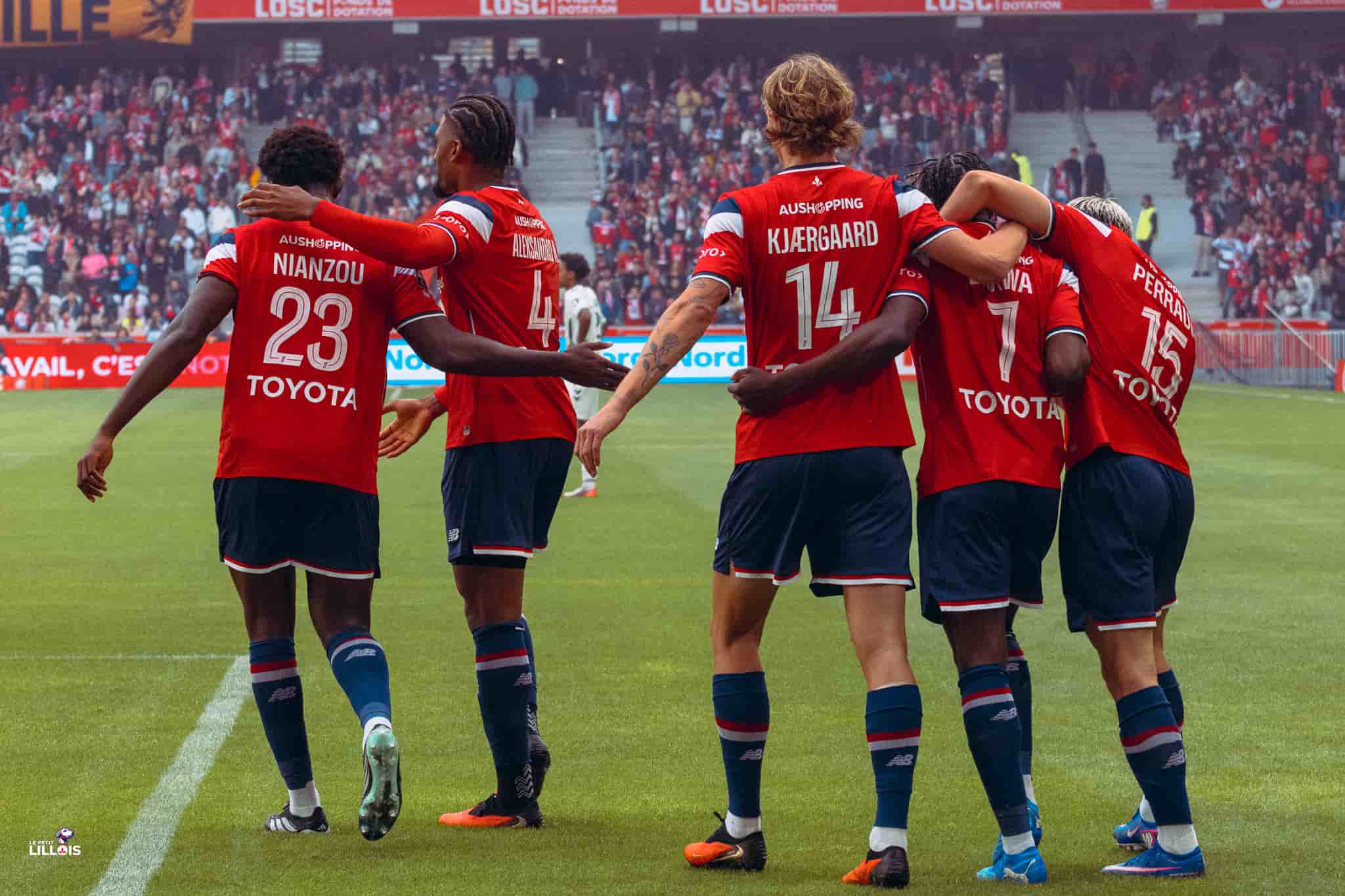 Les joueurs lillois pendant LOSC - Le Havre AC.