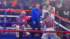Wasiru Mohammed [blonde hair] in his fight with Michael Tetteh