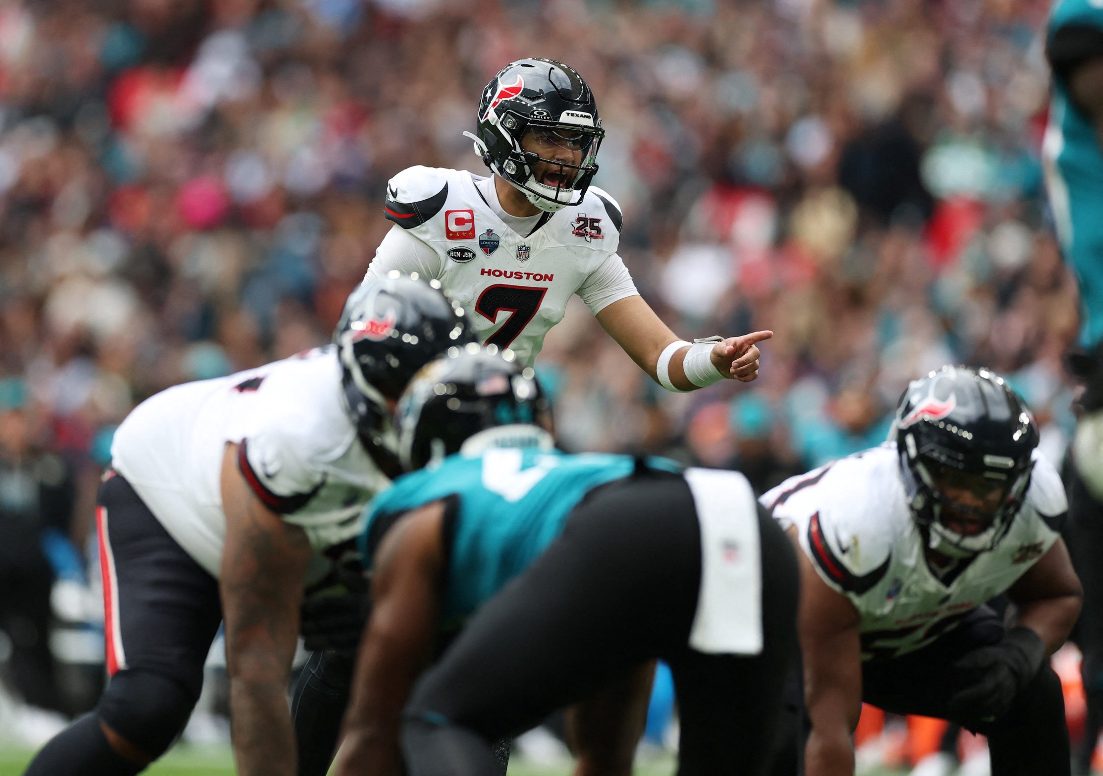 Football - NFL - Houston Texans v Jacksonville Jaguars - Wembley Stadium, London, Britain - October 18, 2026 Houston Texans' C.J. Stroud in action Action Images via Reuters/Paul Childs
