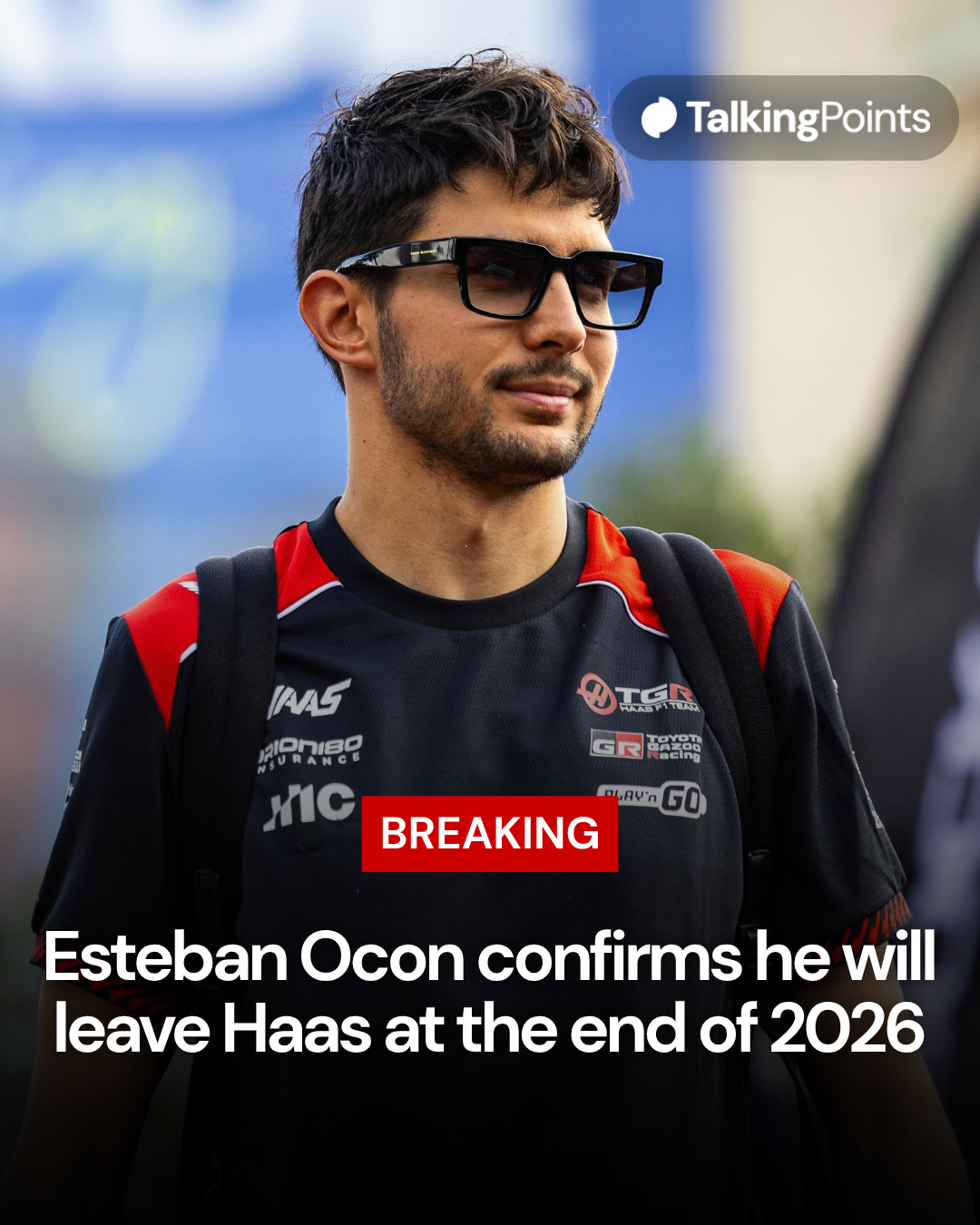 Esteban Ocon of Haas in the F1 paddock