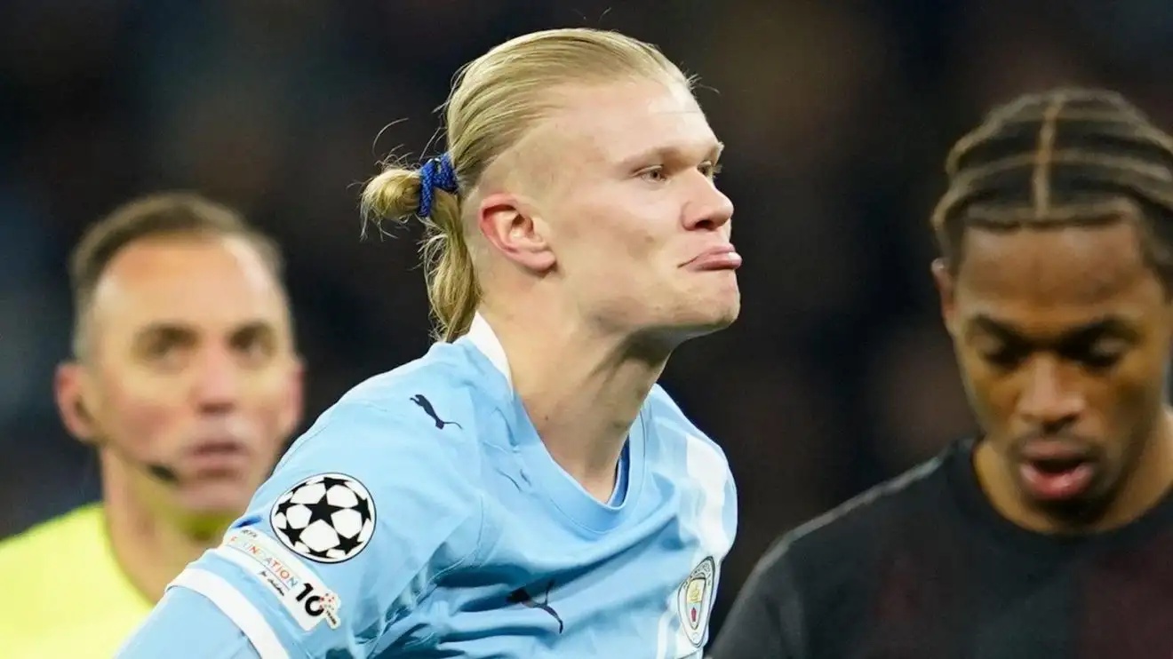 Man City striker Erling Haaland after a match