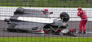 IndyCar driver gets airborne in scary crash at Indianapolis 500 practice