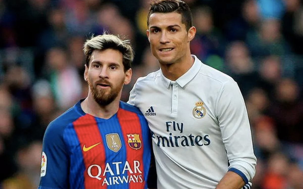 Messi e Cristiano disputando o El Clásico