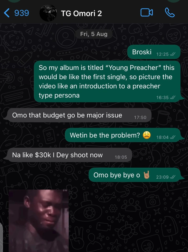 TG Omori Reacts After BlaqBonez Stormed Location To Shoot " Back In Uni " Video Himself