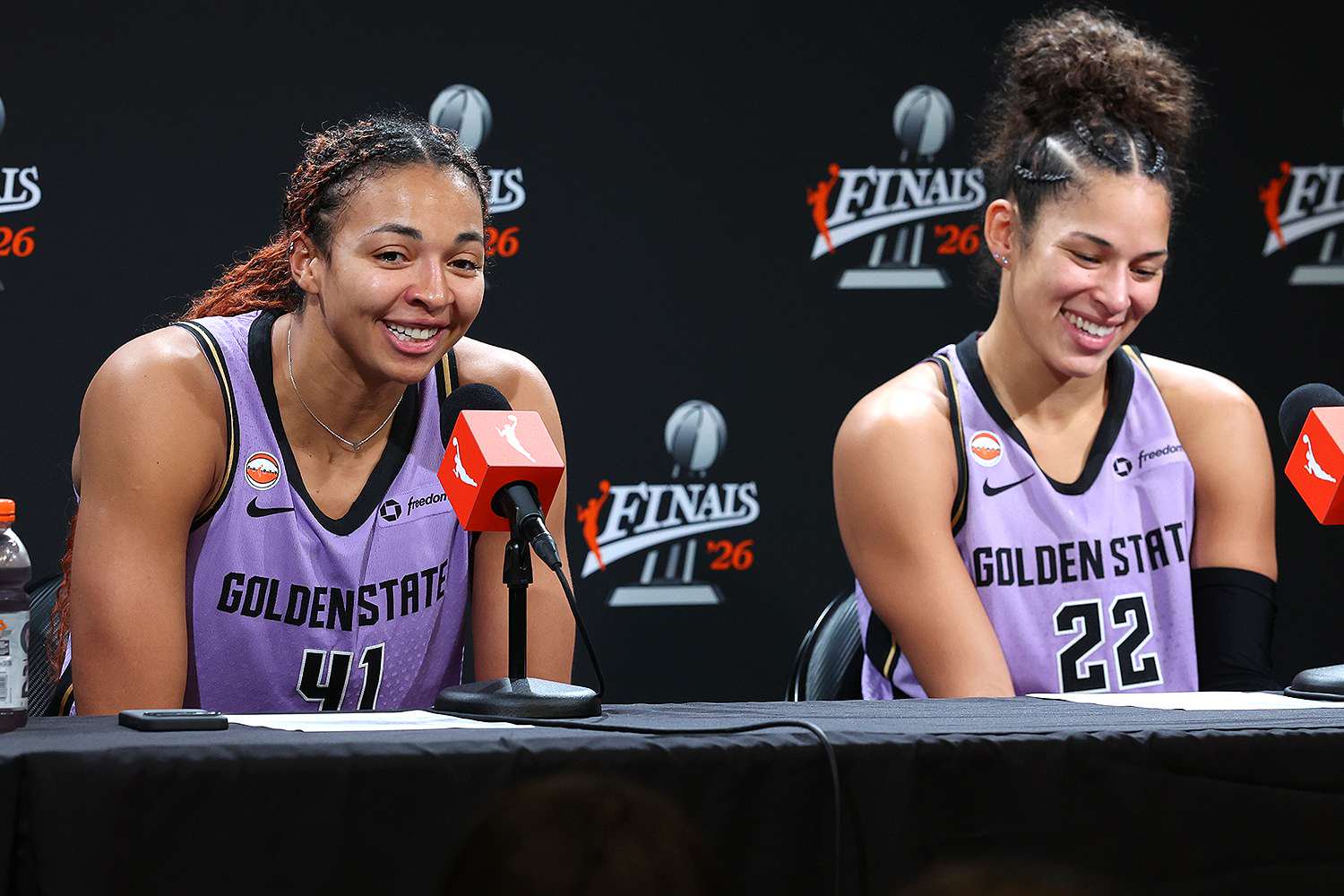 Kiah Stokes and Veronica Burton on Oct. 26, 2026Credit: Brandon Todd/NBAE via Getty
