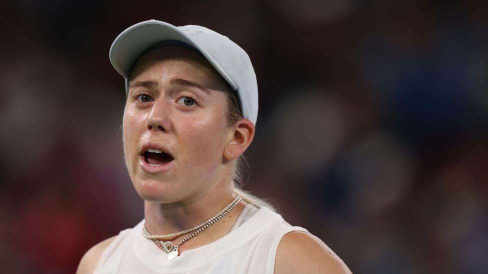 Sonay Kartal looks unhappy during the Wuhan Open final