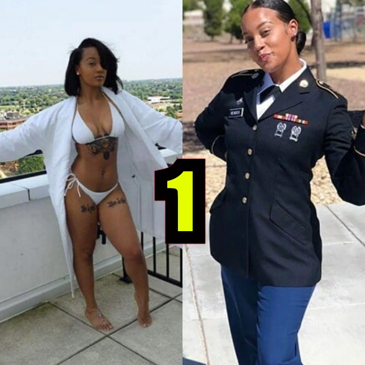 Check Out How These Female Soldiers Look With Thier Uniforms & Without Uniforms (Photos)