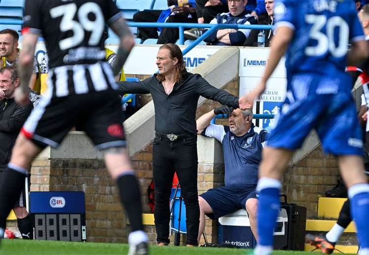 Gillingham manager Gareth Ainsworth watched his side lose 4-1 to Grimsby Town last season Photo: Stuart Watson