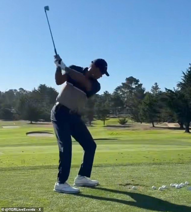 Woods was putting on a clinic while at Monterey Peninsula Country Club in Pebble Beach.