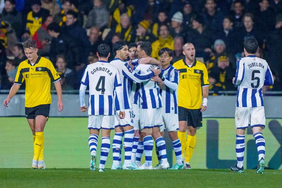 Real Sociedad celebrate one of their goals