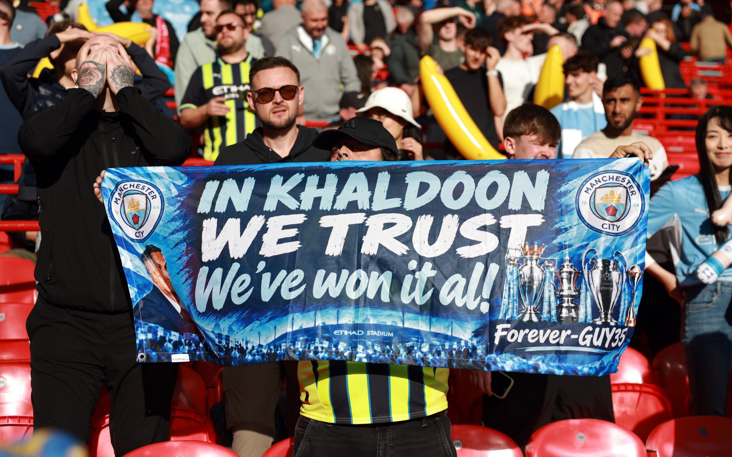 Manchester City supporters show their support