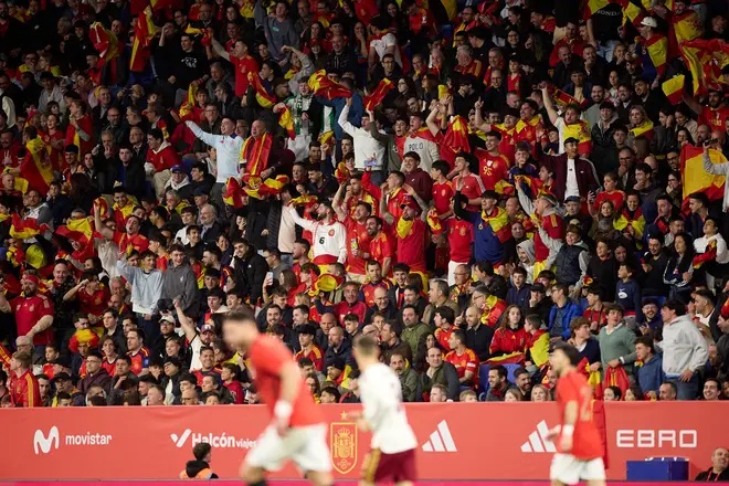 Supporters of Spain during an international friendly match between Spain and Egypt