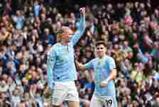 Manchester City progressed to 1st in the table over a 5-1 victory over Luton Town