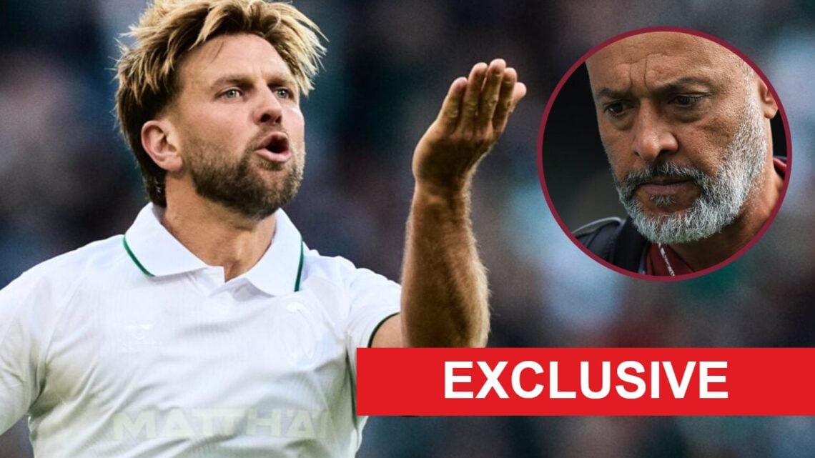 Striker Niclas Fullkrug is on loan at Werder Bremen from West Ham and, inset, Hammers boss Nuno Espirito Santo