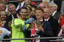 De Gea hands the FA Cup over to Van Gaal