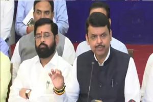 BJP leader Devendra Fadnavis and Eknath Shinde