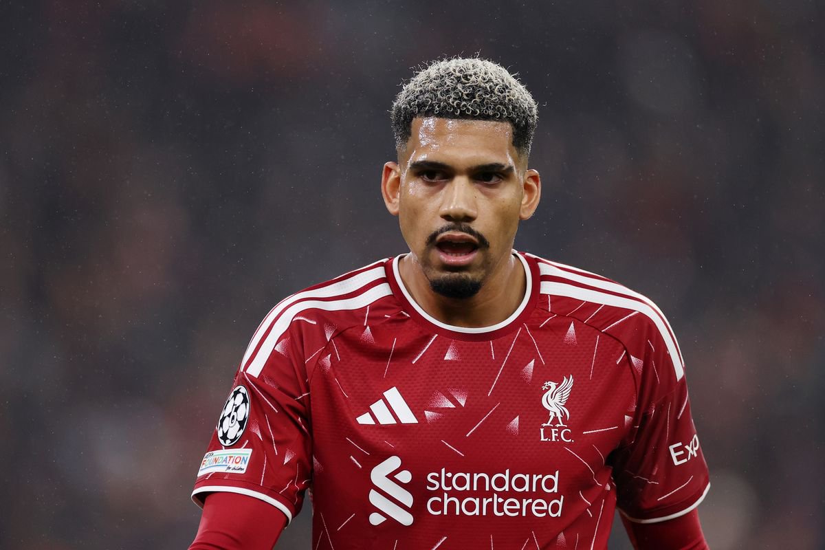 Ronald Araujo of Liverpool looks on during the UEFA Champions League 2026/27 League Phase MD3 match between Liverpool FC and Villarreal CF
