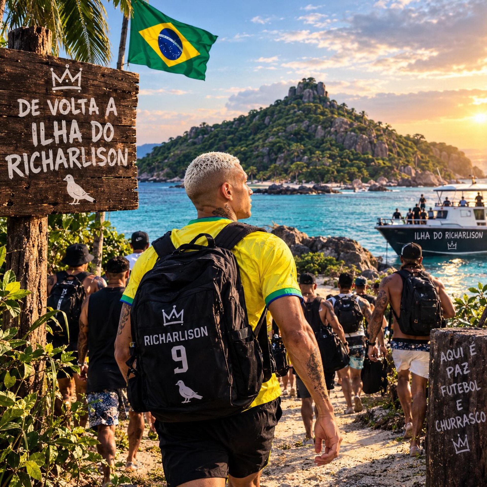 Richarlison ironizou fuga de Flávio Bolsonaro aos EUA: 'De volta à ilha' - Reprodução / Instagram