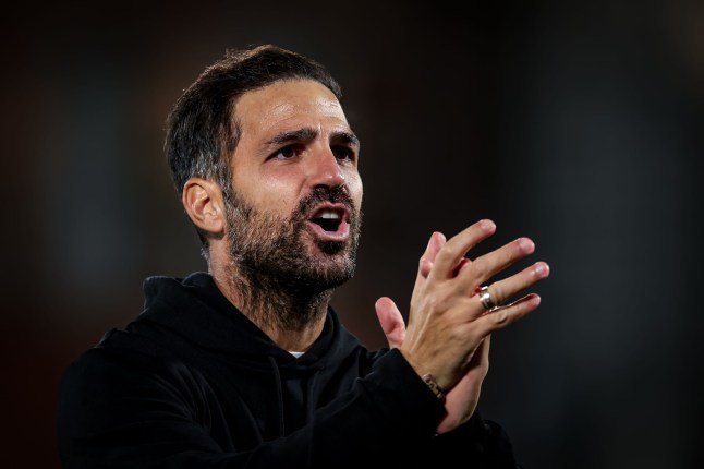 Mandatory Credit: Photo by Cerberus Sport/Shutterstock (17229029v) Cesc Fabregas Head coach of Como 1907 celebrates the 4-1 victory in front of the fans after the match. Como 1907 v Manchester United - UEFA Champions League - Season 2026-2027, Stadio Giuseppe Sinigaglia, Italy - 21 Oct 2026