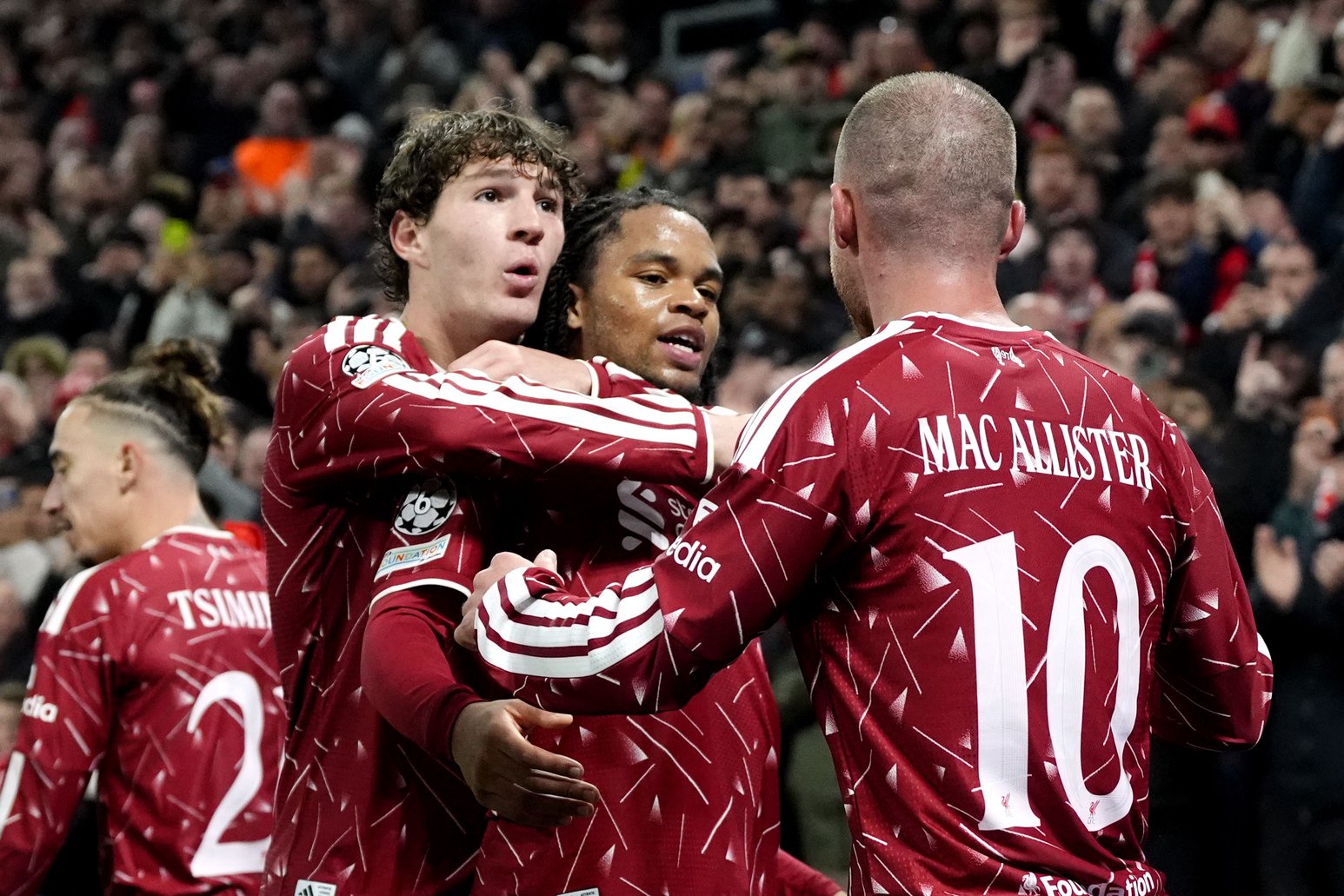Alexis Mac Allister was aided by a brilliant Rio Ngumoha (centre) performance