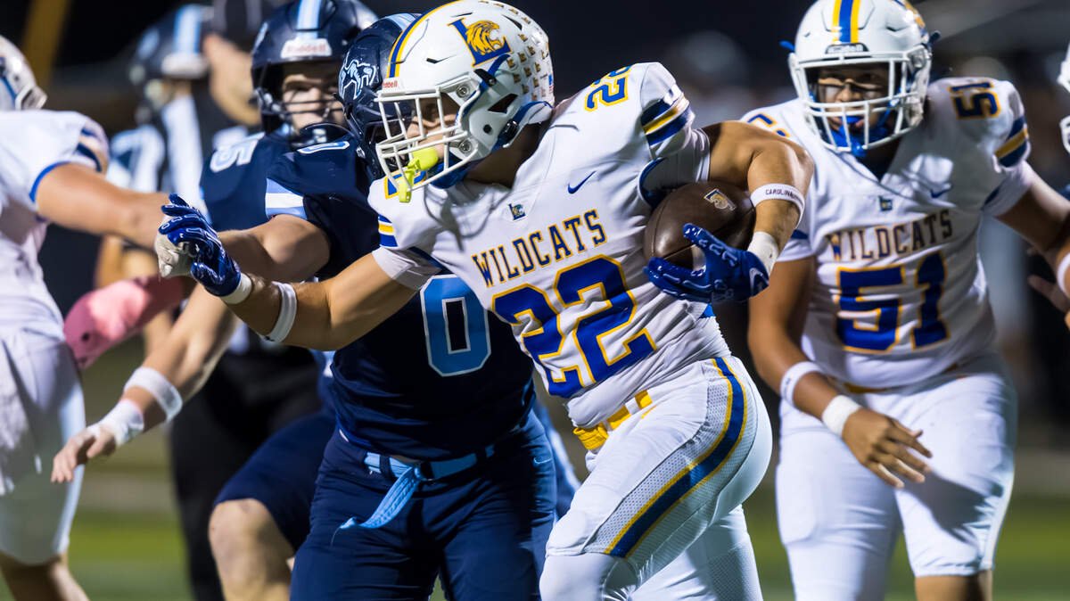 Lexington Wildcats running back Noah Dunn (22) rushes during their game Friday at Chapin High School.