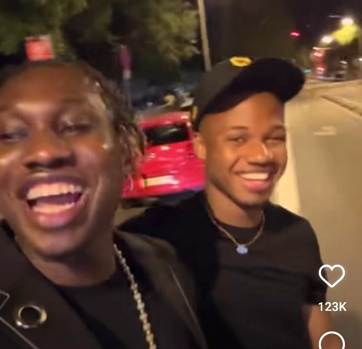 Nigerian Singer, Zlatan Ibile all smiles as he links up with Barcelona Star, Ansu Fati
