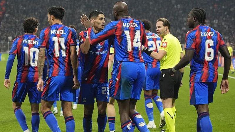 Jean-Philippe Mateta celebrates scoring the second goal for Crystal Palace