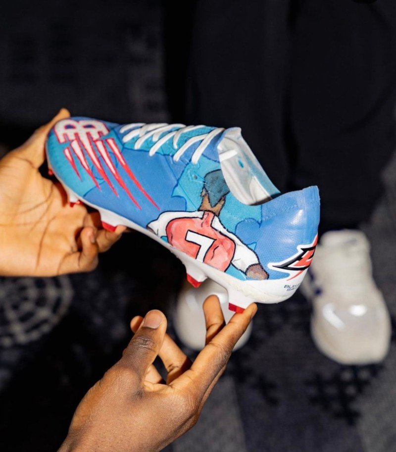 Saka’s bespoke boots has personal elements of his footballing journey.