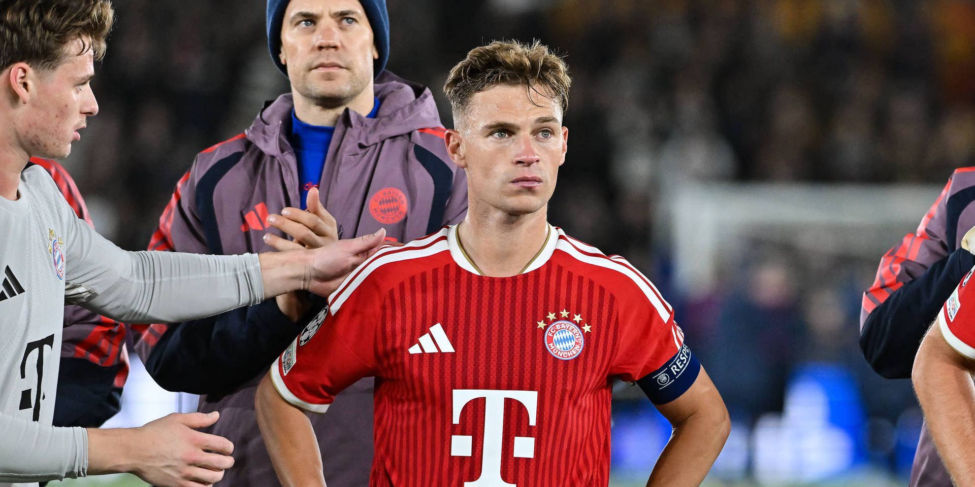 STAVANGER, NORWAY 13. OCTOBER: Players from Munich are sad after the Champions League Match between Viking FK vs. FC Bayern Munich at Matchday 2 at Lyse Arena / Joshua KIMMICH FC Bayern Munich 6 Copyright: xBEAUTIFULxSPORTS/Goldbergx