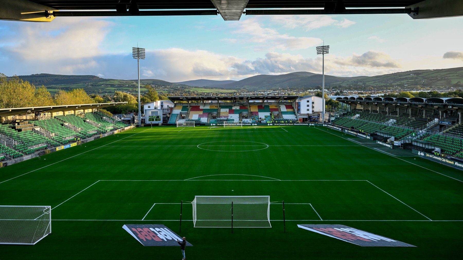 A general view inside the stadium before during the SSE Airtricity Men's Premier Division match between Shamrock Rovers and Sligo Rovers at Tallaght Stadium in Dublin