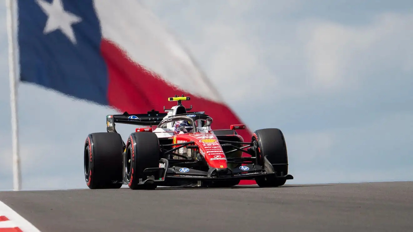 Lewis Hamilton puts in a lap at the Circuit of the Americas, United States GP