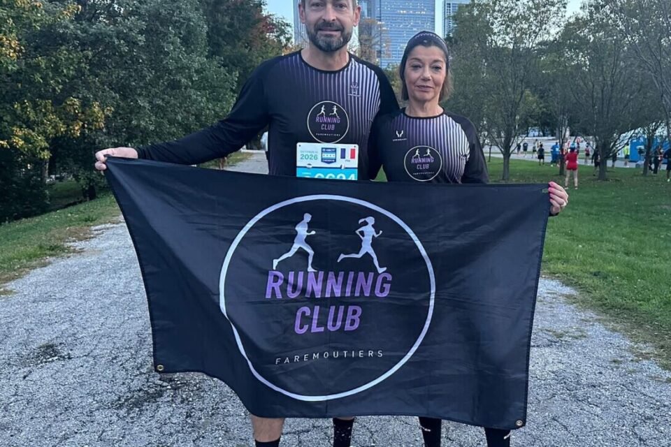 Bertrand Chigot et Emmanuelle Barreaud ont terminé le marathon de Chicago avec un temps de 3h et 9 minutes pour B. Chigot