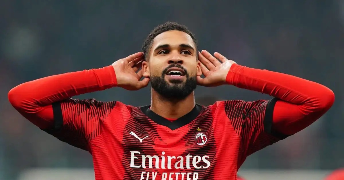 Milano, Italia. 15th Feb, 2024. Foto Spada/LaPresse 15 Febbraio 2024 - Milano, Italia - sport, calcio - Ac Milan Vs Rennes - Europa League 2023/2024 - play off- Stadio San Siro Nella foto: Ruben Loftus-Cheek (AC Milan);esultanza dopo gol 2-0 February 15, 2024 Milan, Italy