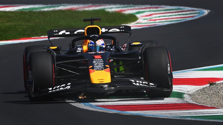 Max Verstappen's F1 car cornering