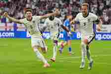 England players celebrating against Slovakia