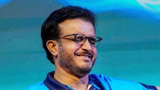 Former cricketer and Global Brand Ambassador Sourav Ganguly during the launch of Kabuni at a press conference in Kolkata(PTI)