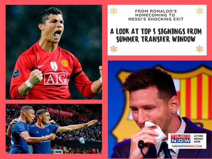 Transfer deadline day best deals | Cristiano Ronaldo Lionel Messi  Manchester United PSG Real Madrid Top 5 signings from summer transfer  window 2021 Antoine Griezmann Jack Grealish Kylian Mbappe Romelu Lukaku |  Football News