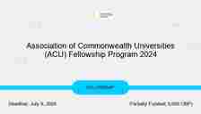 Association of Commonwealth Universities (ACU) Fellowship Program 2024