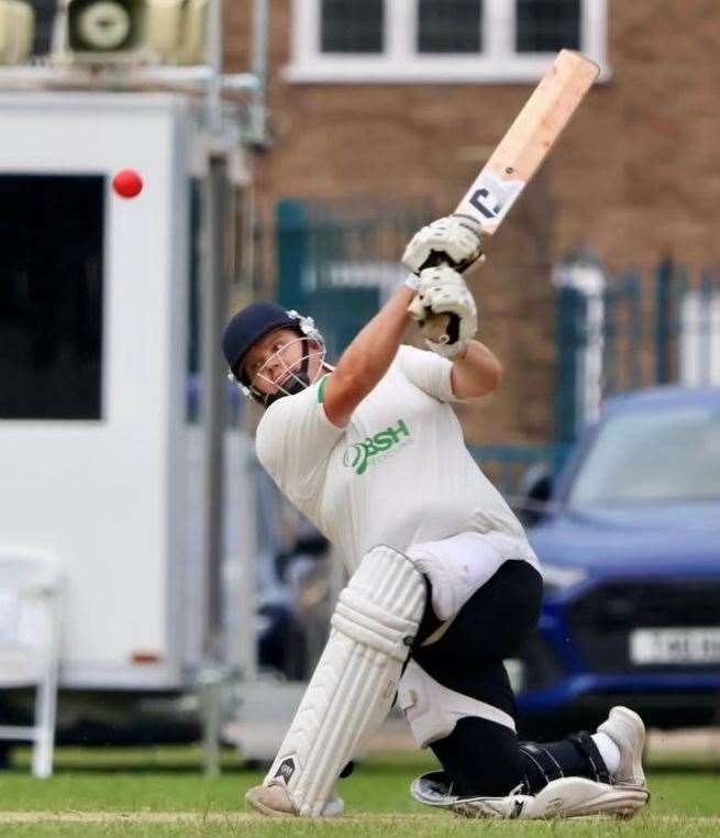 Chris Binns batting for Bourne Skip Hire. Photo: Jason Richardson