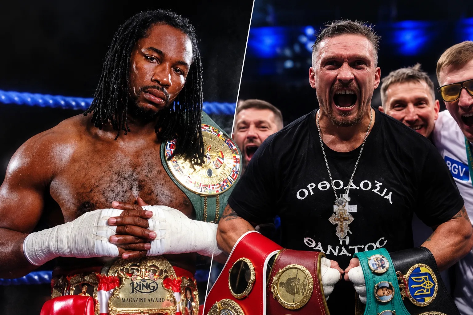 Lennox Lewis and Oleksandr Usyk, heavyweight kings of their respective eras
