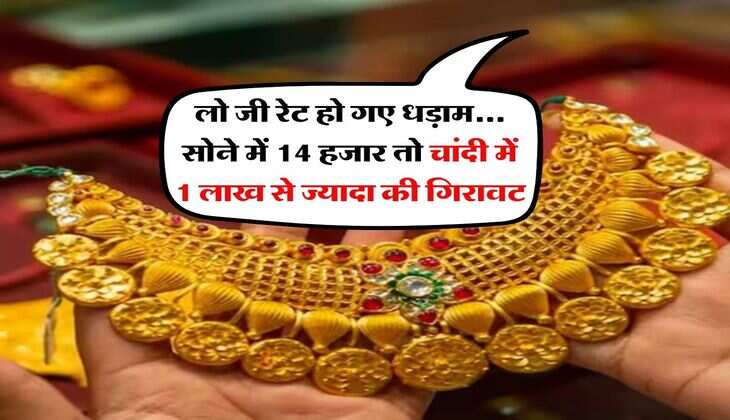 Gold Silver Price : लो जी रेट हो गए धड़ाम... सोने में 14 हजार तो चांदी में 1 लाख से ज्यादा की गिरावट