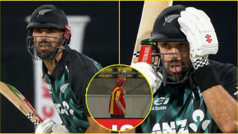 Daryl Mitchell Six Video: स्टूअर्ड के सिर के करीब से गुजरी गेंद
