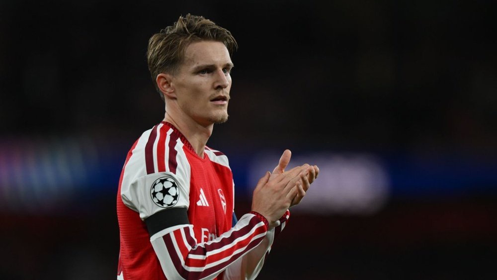 Martin Odegaard discusses Arsenal's shocking loss away to Fleetwood in the EFL Cup. EFE/Daniel Hambury