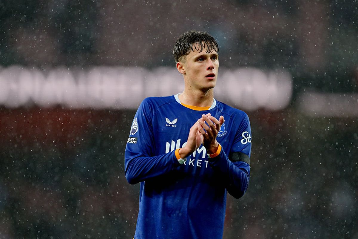 LONDON, ENGLAND - OCTOBER 24: Harrison Armstrong  of Everton after the Premier League 2026/27 match between Arsenal FC and Everton at Emirates Stadium on October 24, 2026 in London, United Kingdom. (Photo by Tony McArdle/Eveton FC via Getty Images)