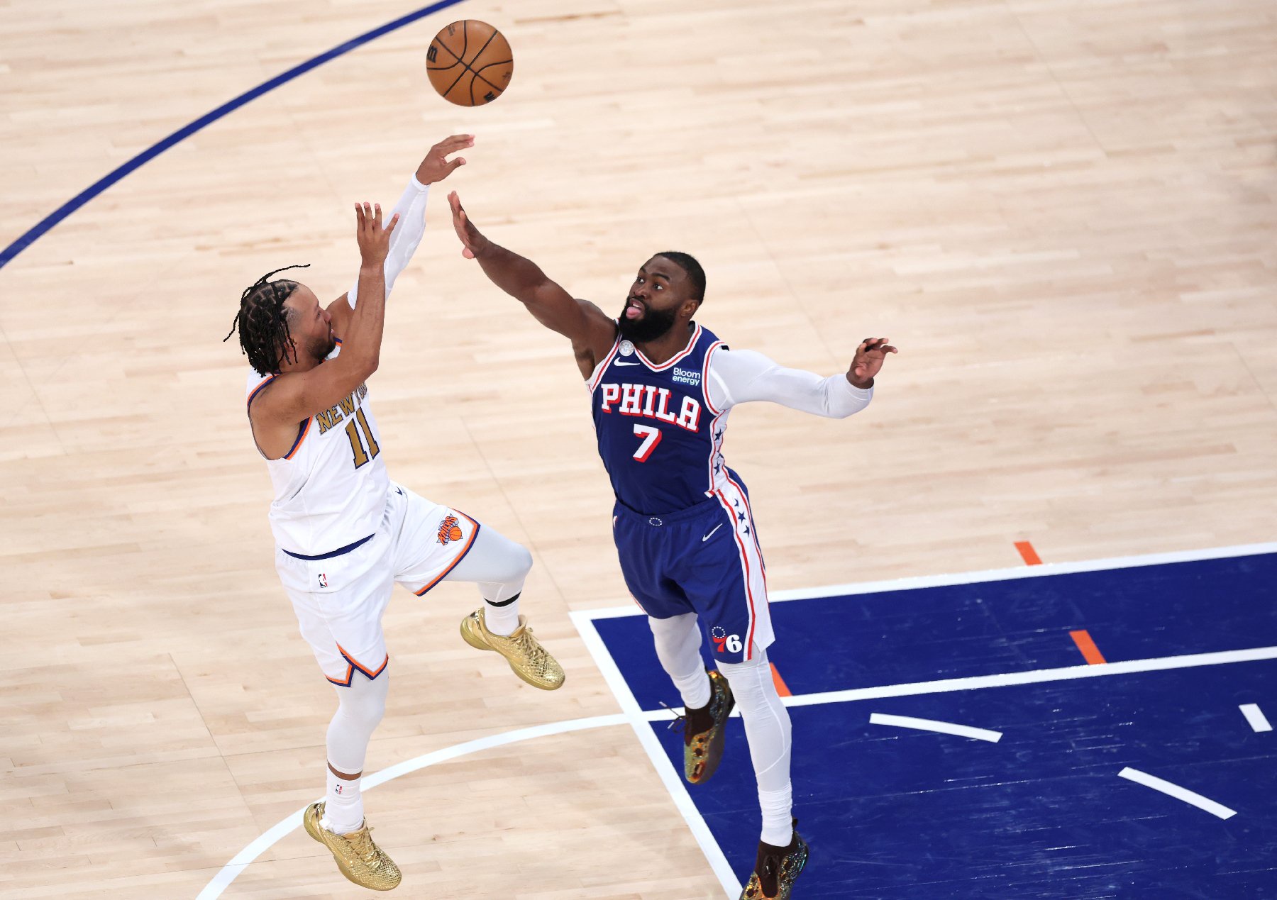 Jalen Brunson face aux Sixers, à New York le 20 octobre 2026