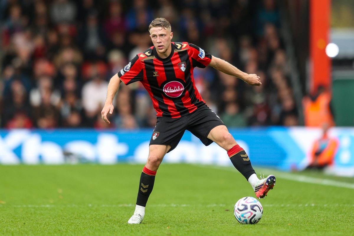 BOURNEMOUTH, ENGLAND - AUGUST 29: Adrien Truffert of Bournemouth during the Premier League 2026/27 match between AFC Bournemouth and Everton at Vitality Stadium on August 29, 2026 in Bournemouth, England. (Photo by Robin Jones - AFC Bournemouth/AFC Bournemouth via Getty Images)
